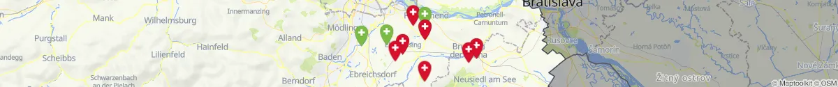 Kartenansicht für Apotheken-Notdienste in der Nähe von Sommerein (Bruck an der Leitha, Niederösterreich)